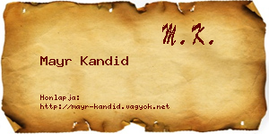 Mayr Kandid névjegykártya
